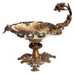 Majolica and Bronze Vintage Shell for Tazza Centerpiece