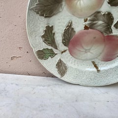 Majolica Apples Plate Keller & Guerin Saint Clément