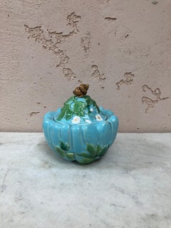 Majolica Aqua Sugar Bowl Minton, Circa 1875