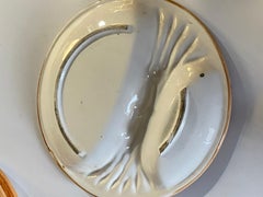 Majolica Arparagus Plates, Early 20th Century, Purple and Green Color, Set of 6