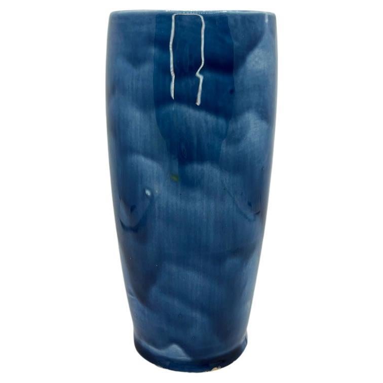 American Majolica Polychrome Art Nouveau Ceramic Vase or Drinking Cup with Floral Motif
