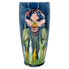 Majolica Polychrome Art Nouveau Ceramic Vase or Drinking Cup with Floral Motif