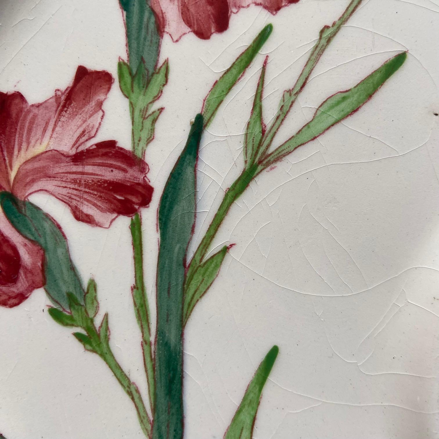 Piatti in maiolica con asparagi Art Nouveau Longchamps in vendita 1