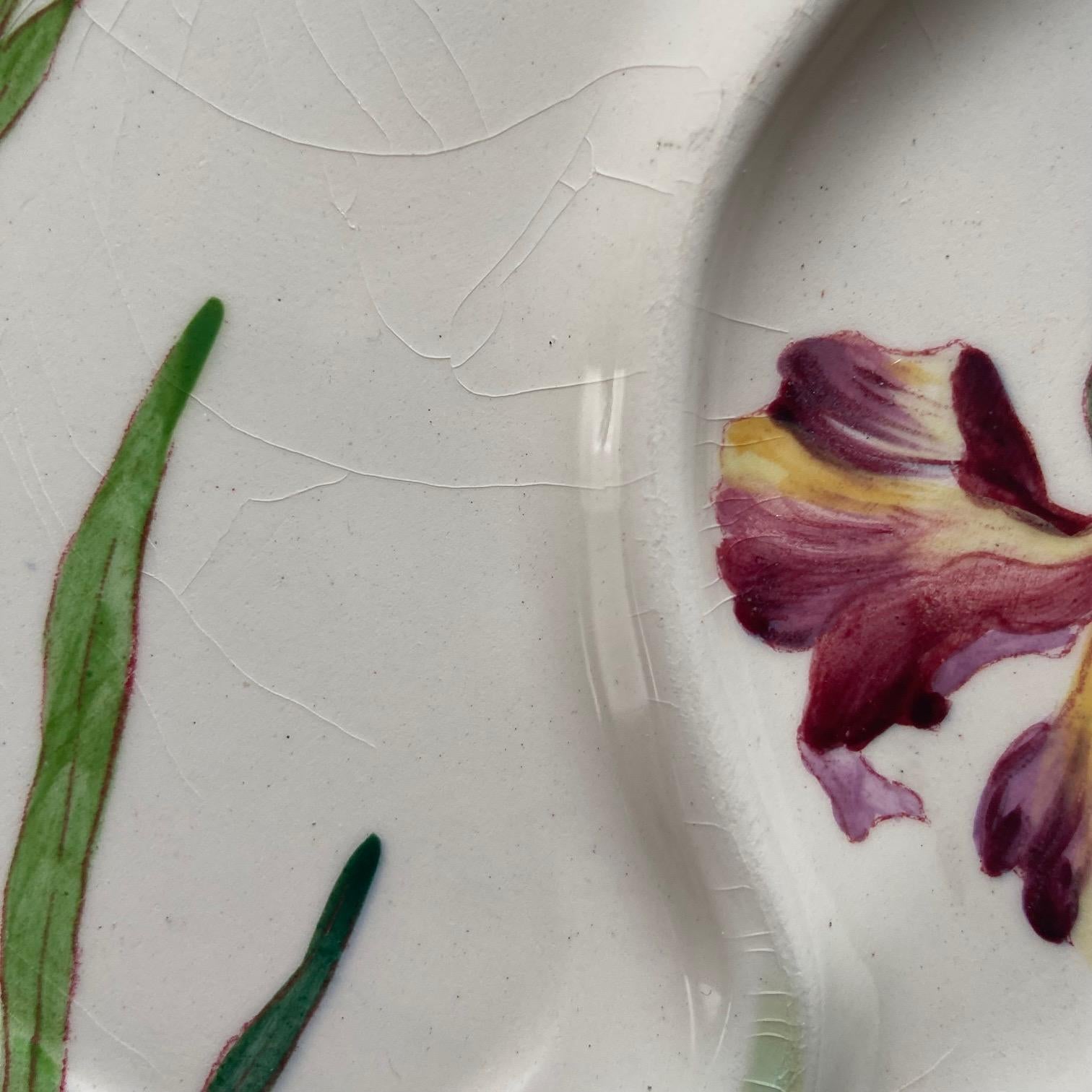 Piatti in maiolica con asparagi Art Nouveau Longchamps in vendita 3