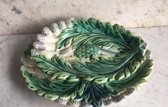 Majolica Asparagus & Artichoke Server Fives Lille, circa 1890