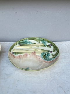 Majolica Asparagus Plate Keller Et Guerin Luneville, circa 1880
