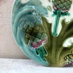 Majolica Asparagus Plate Luneville Keller and Guerin, circa 1890