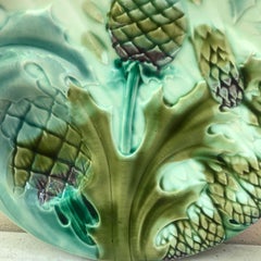 Majolica Asparagus Plate Luneville Keller and Guerin, circa 1890