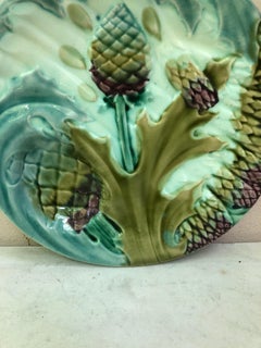 Majolica Asparagus Plate Luneville Keller and Guerin, circa 1890