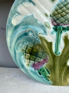 Majolika-Spargelteller Luneville Keller und Guerin, um 1890