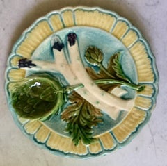 Majolica Asparagus Plate Salins, circa 1890