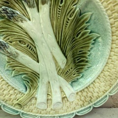 Majolica Asparagus Plate Salins, circa 1890