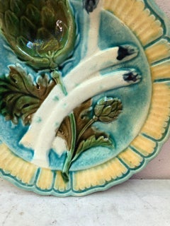 Majolica Asparagus Plate Salins, circa 1890