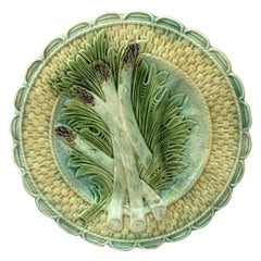 Majolica Asparagus Plate Salins, circa 1890