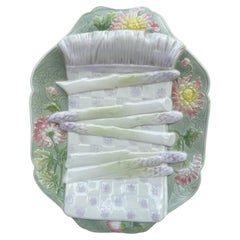 Majolica Asparagus Platter Keller & Guerin Saint Clement, circa 1900