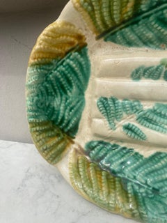Majolica Asparagus Platter Salins with Ferns, circa 1880