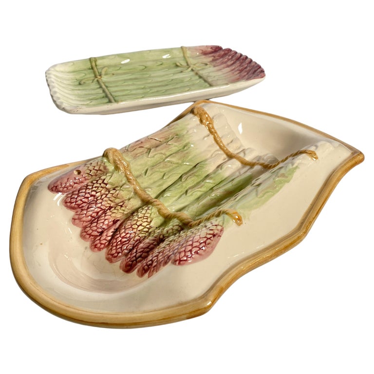 Majolica Asparagus Server Platter Salins, circa 1930 For Sale at 1stDibs