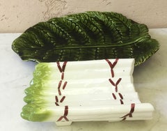 Majolica Asparagus Server Sarreguemines, circa 1890