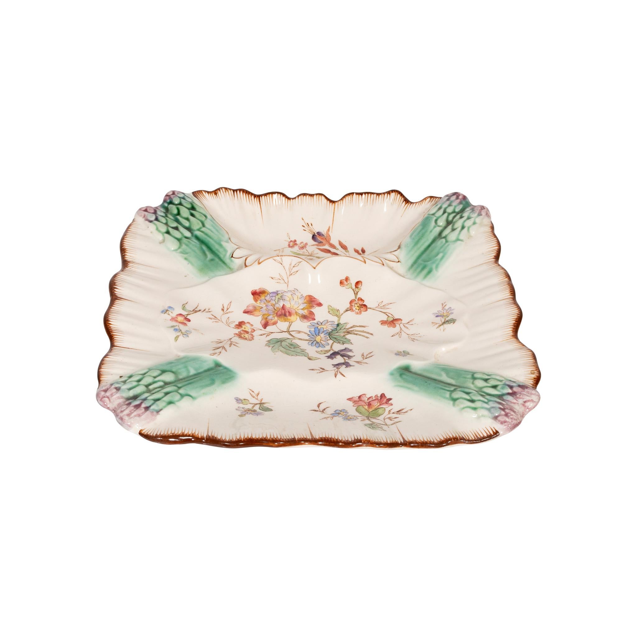 Majolika Spargel Serving Pieces (Französisch) im Angebot