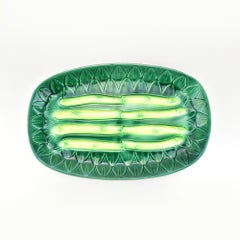 Set da portata in maiolica per asparagi di Elchinger, Francia, 7 pezzi
