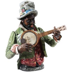 Majolica Banjo Player