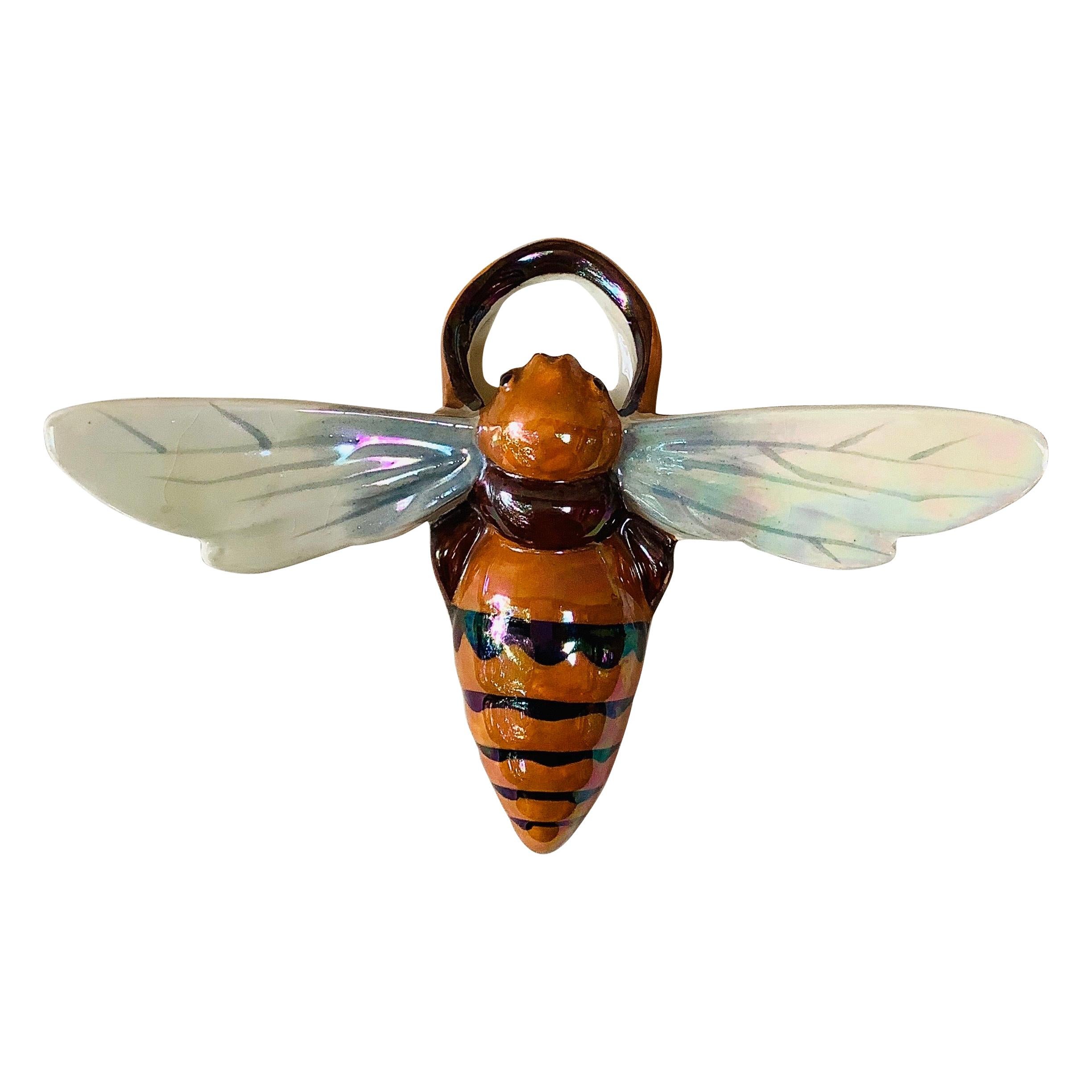 Majolica Bee Wall Pocket Sarreguemines, circa 1920