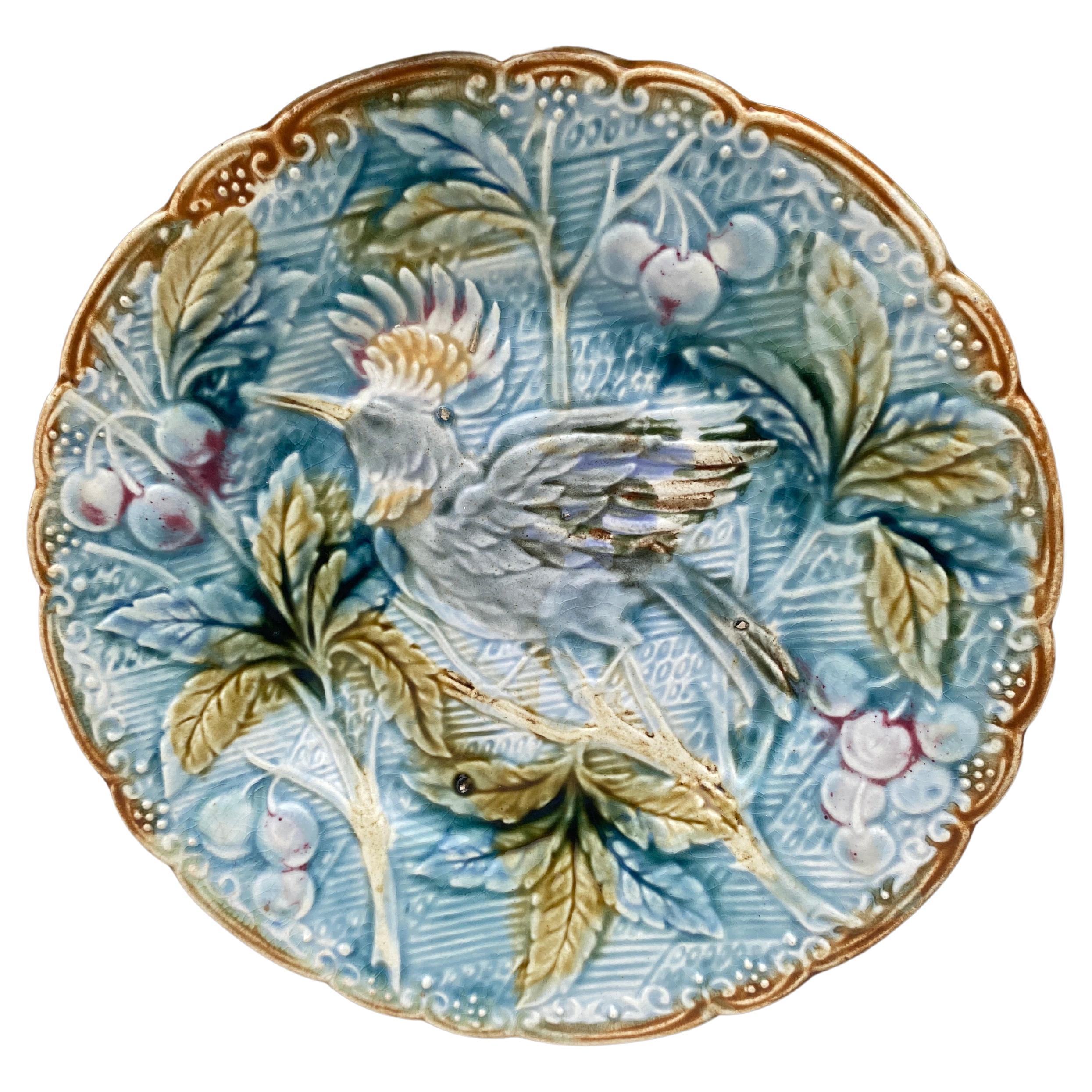 Majolica Water Lily Pond Plate Wasmuel, circa 1890 at 1stDibs