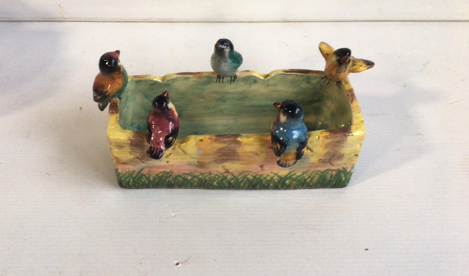 Rustic Majolica Birds Jardinière Jerome Massier Fils, circa 1900