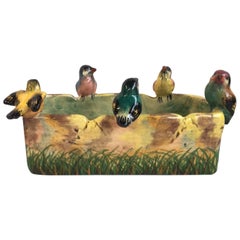 Majolica Birds Jardinière Jerome Massier Fils, circa 1900