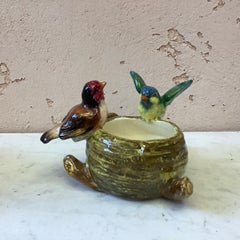 Majolica Birds Nest Delphin Massier, circa 1890