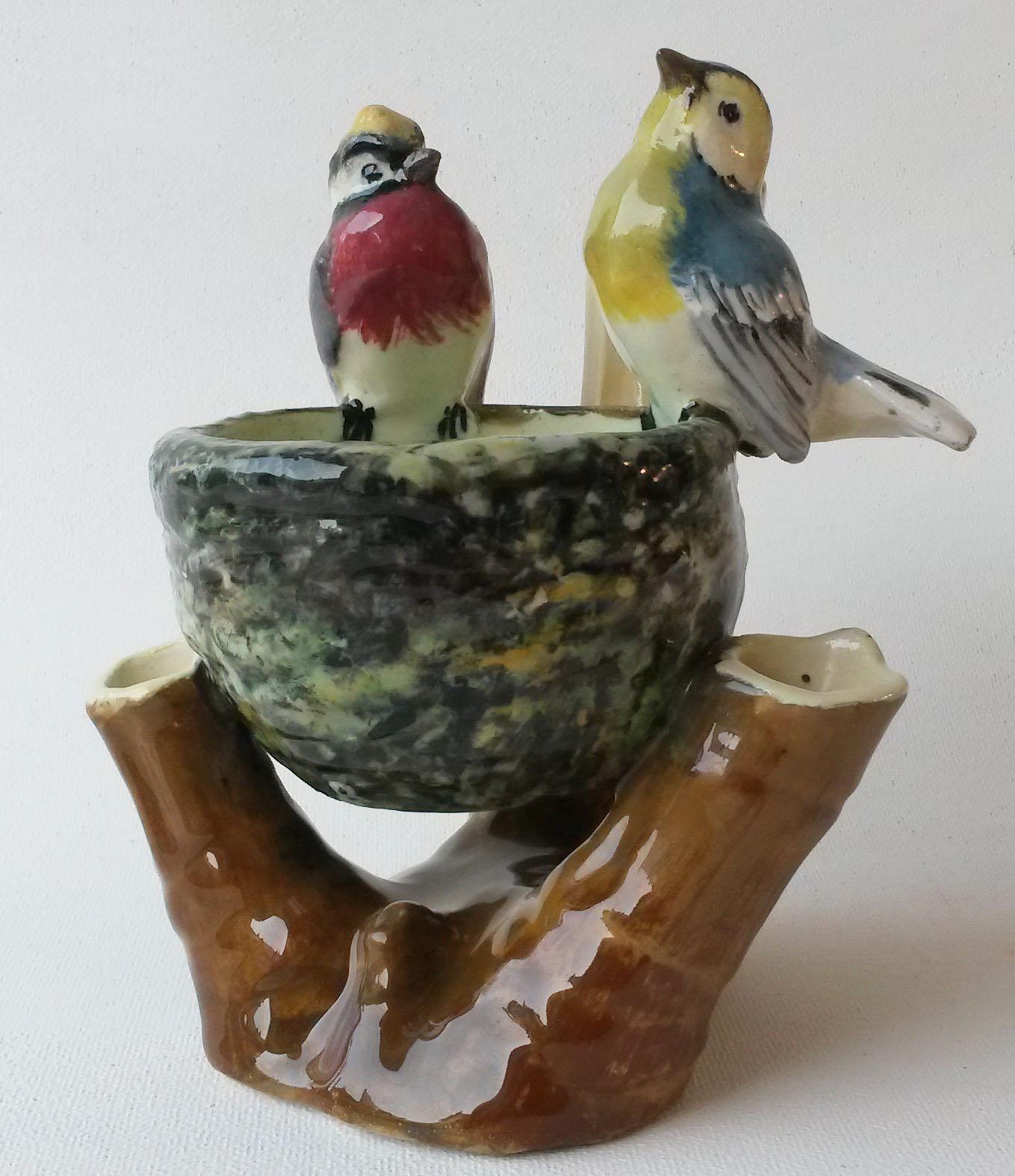 Majolica Birds Well Clement Massier, circa 1890 In Good Condition In Austin, TX