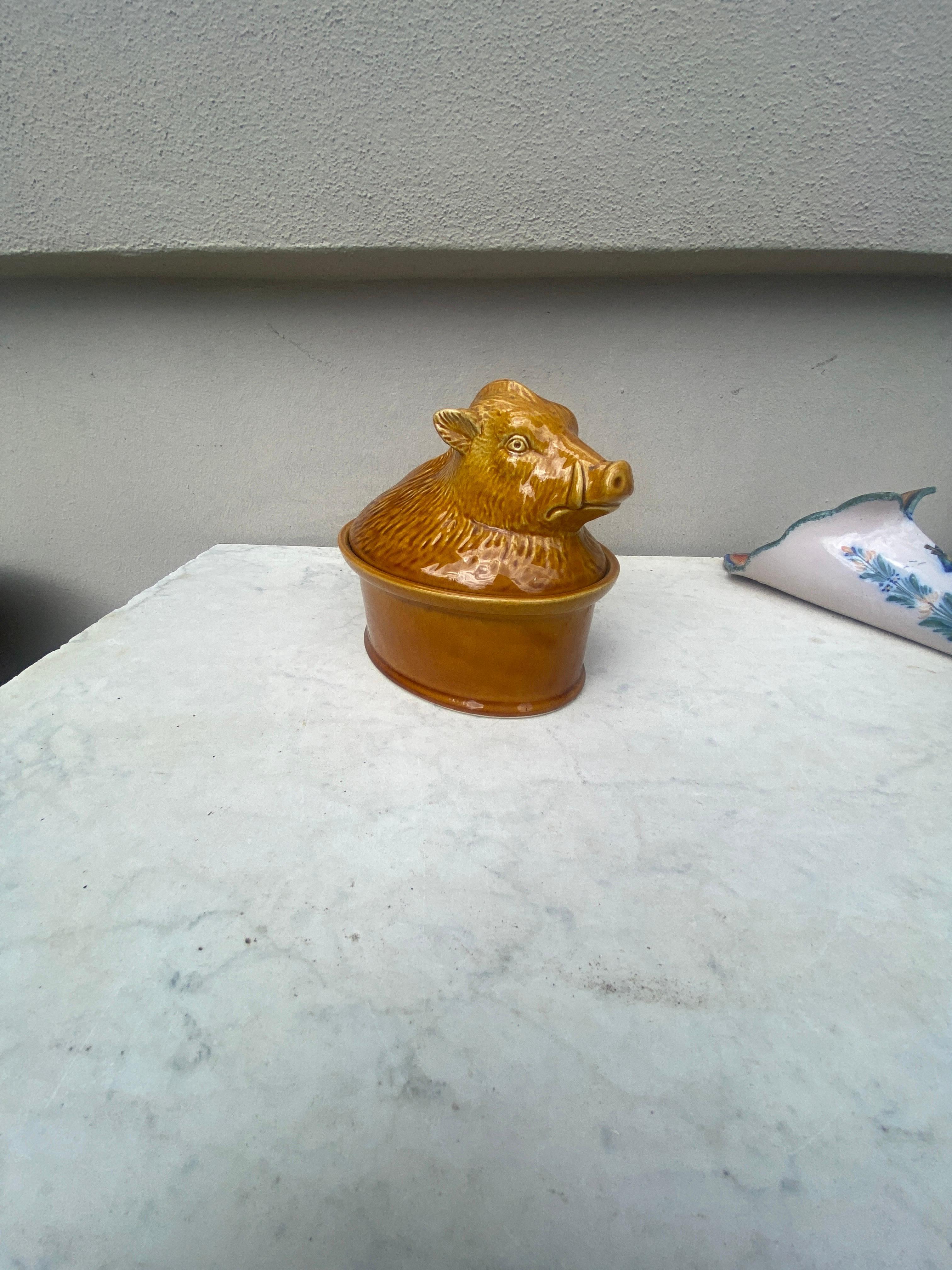 Majolica boar tureen, circa 1950.