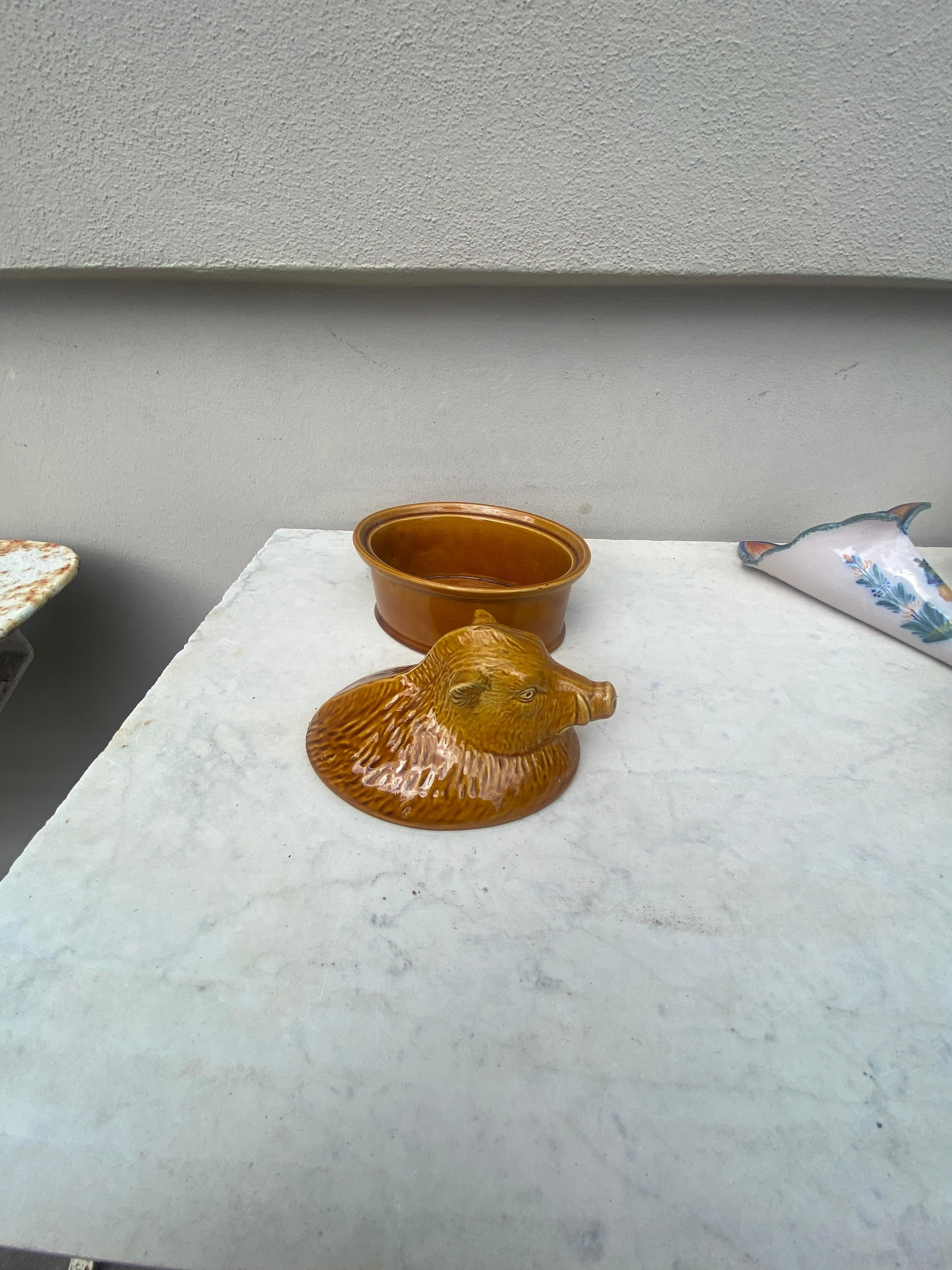 Majolica Boar Tureen, circa 1950 Rústico en venta