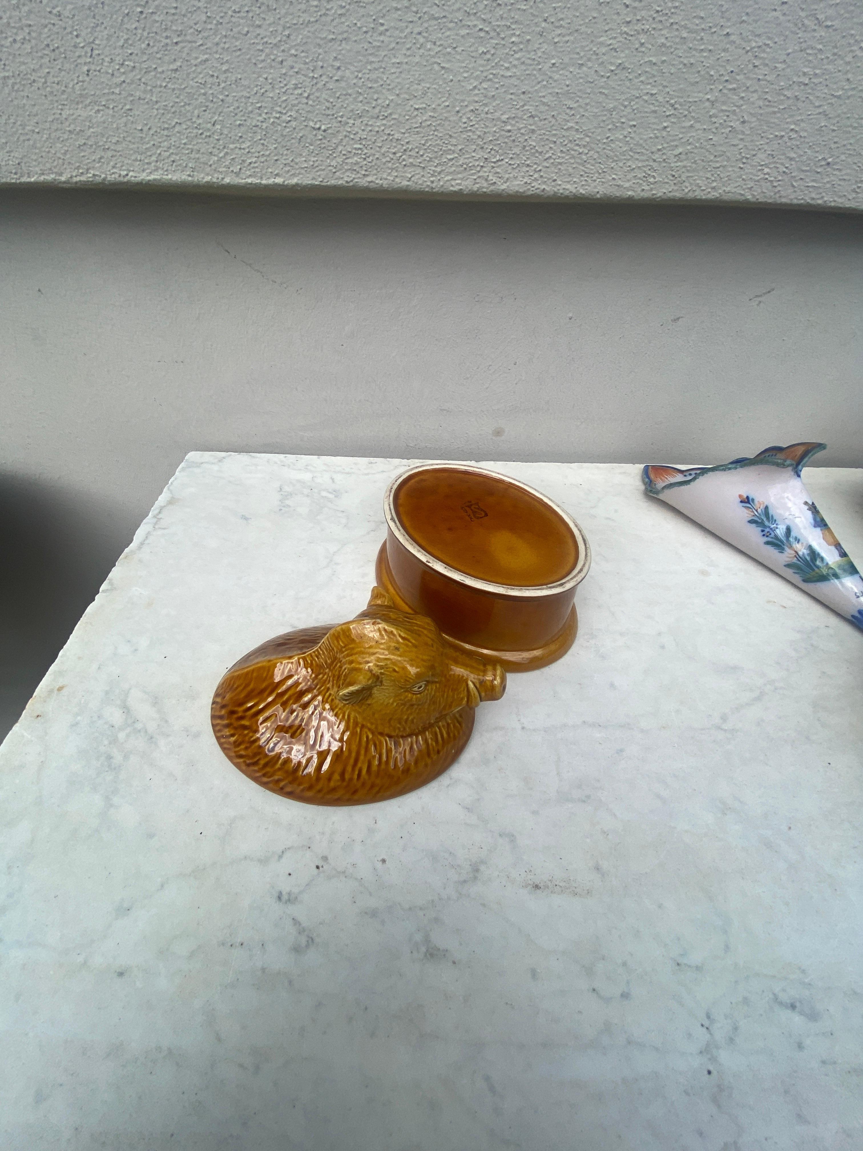 Majolica Boar Tureen, circa 1950 en Bueno estado para la venta en Austin, TX