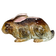 Majolica Brown Rabbit Jardiniere , circa 1900