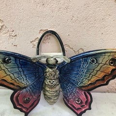 Majolica Butterfly Wall Pocket Fives Lille, circa 1900