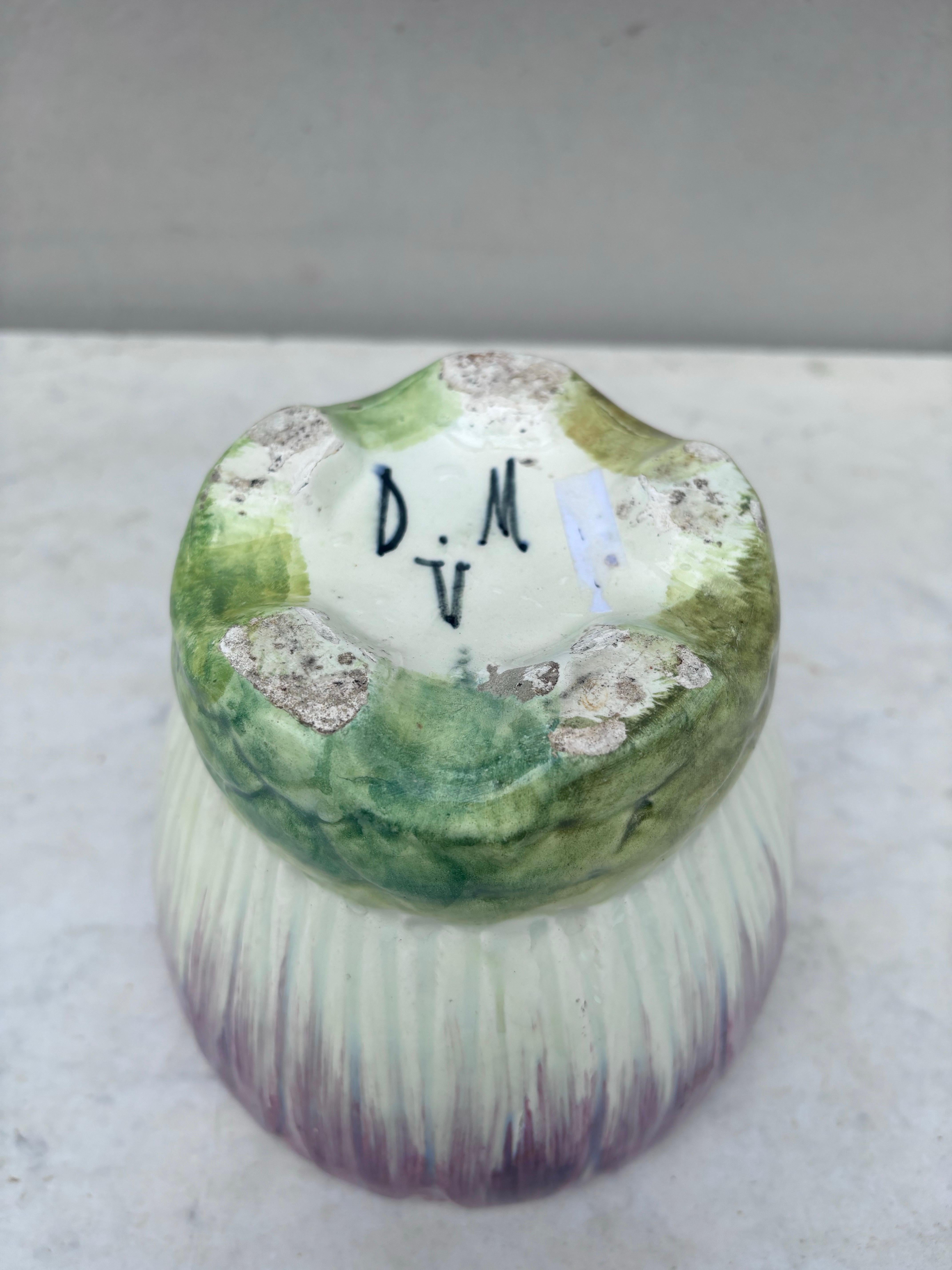 Ceramic Majolica Cache Pot Delphin Massier Circa 1890 For Sale