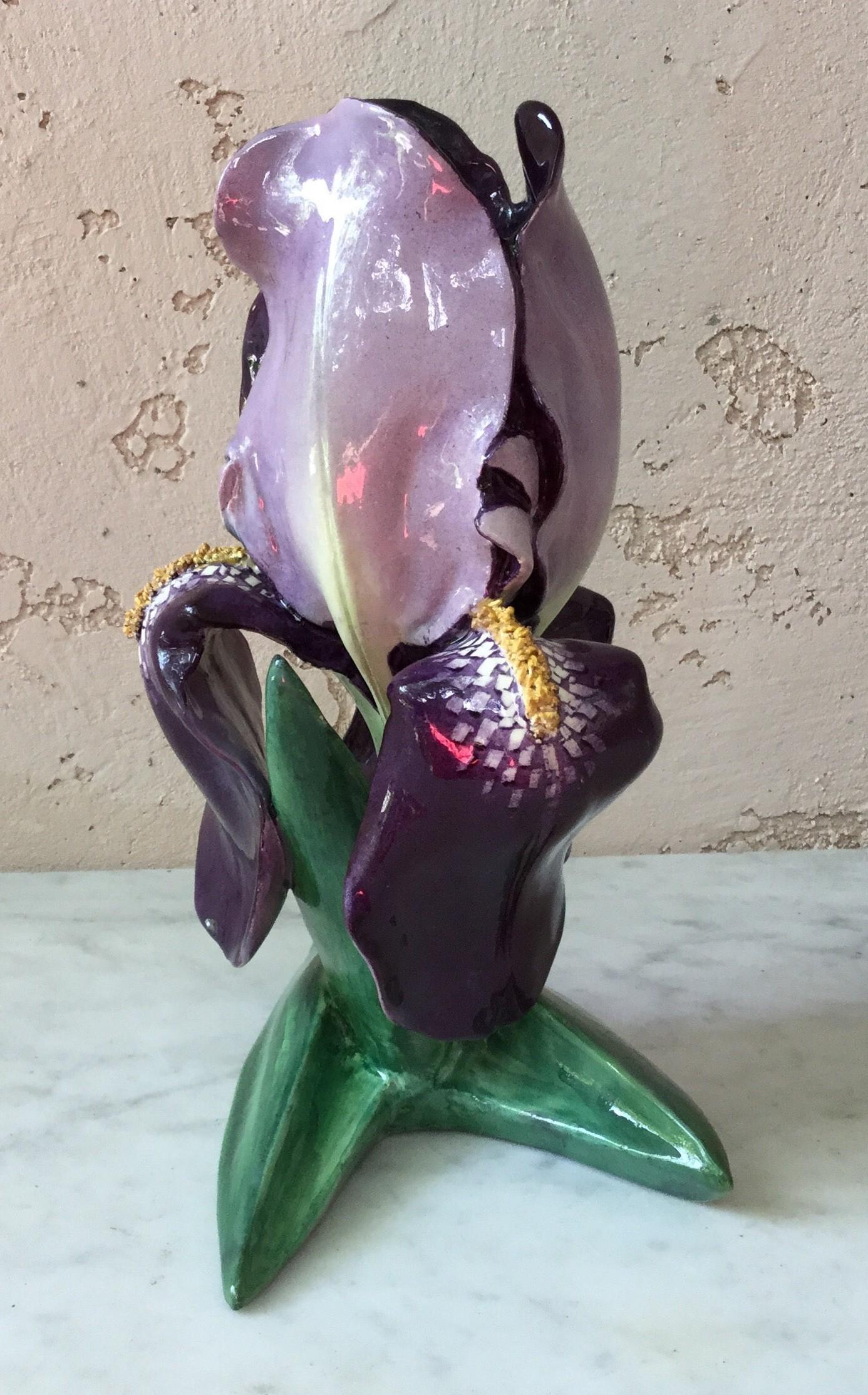 Majolica Carnation Flower Vase Jerome Massier, circa 1900 For Sale 5