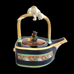 Majolica "Cat & Mouse" Teapot by Minton