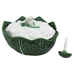 Majolica Cauliflower Tureen Centerpiece in Glazed Ceramic, 1960s