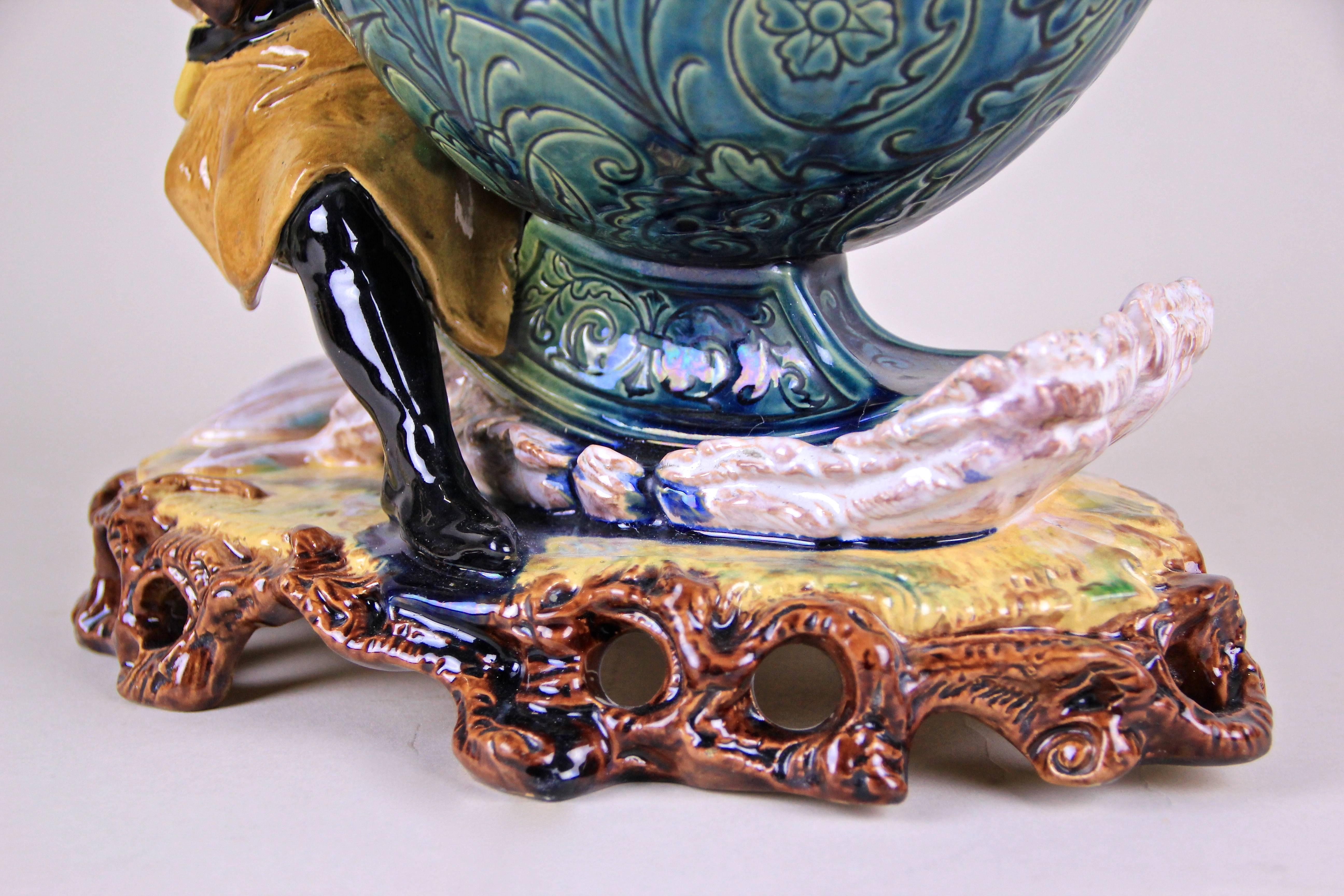 Hand-Painted Majolica Centerpiece 