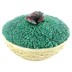 Majolica Ceramic Cabbage with Crab Tureen Centerpiece, Italy 1950
