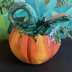 Majolica Ceramic Glazed Melon Pitcher, 1960s