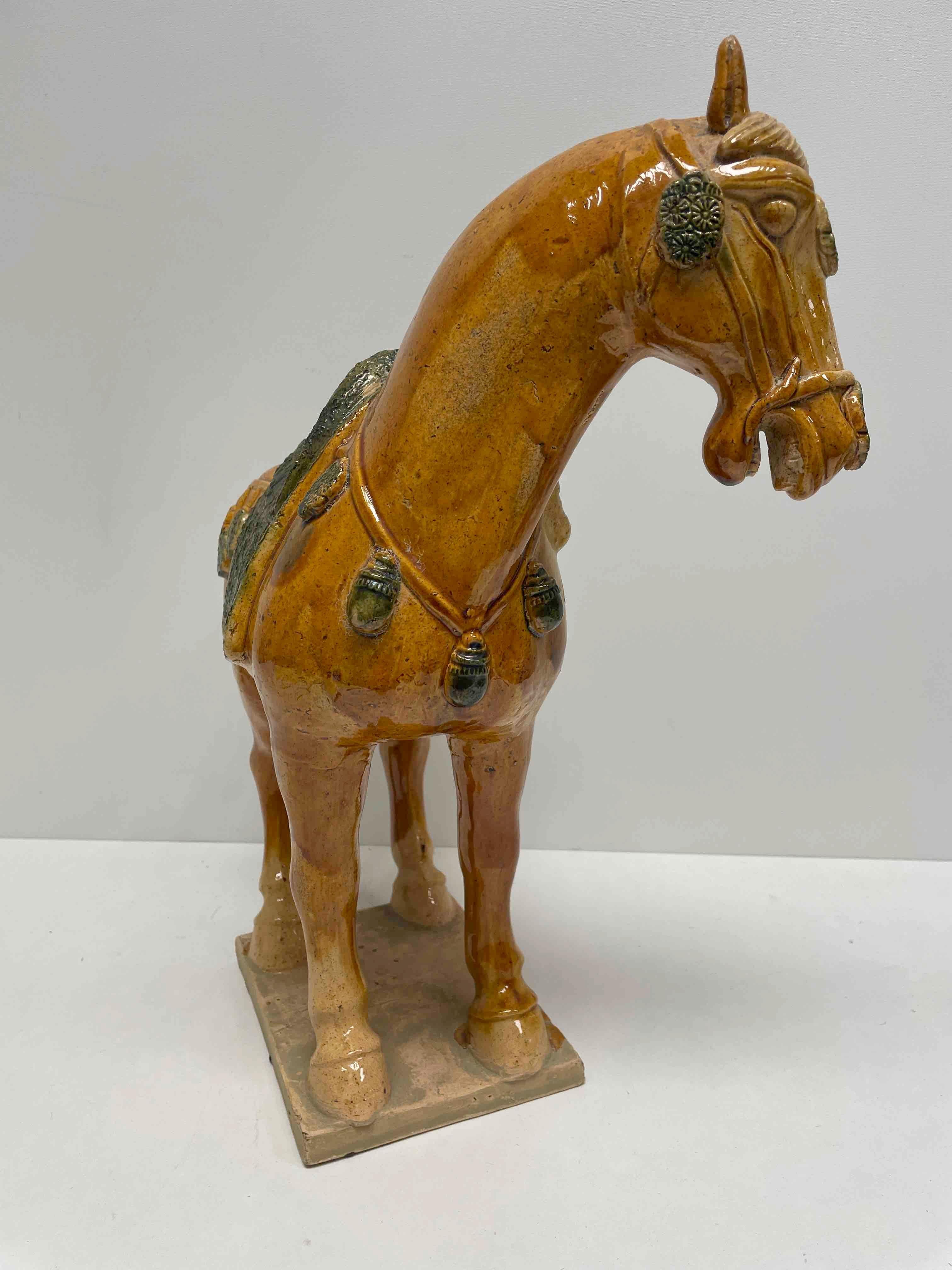 Majolica Ceramic Horse Pony Statue Vintage Statue, 1970s 2