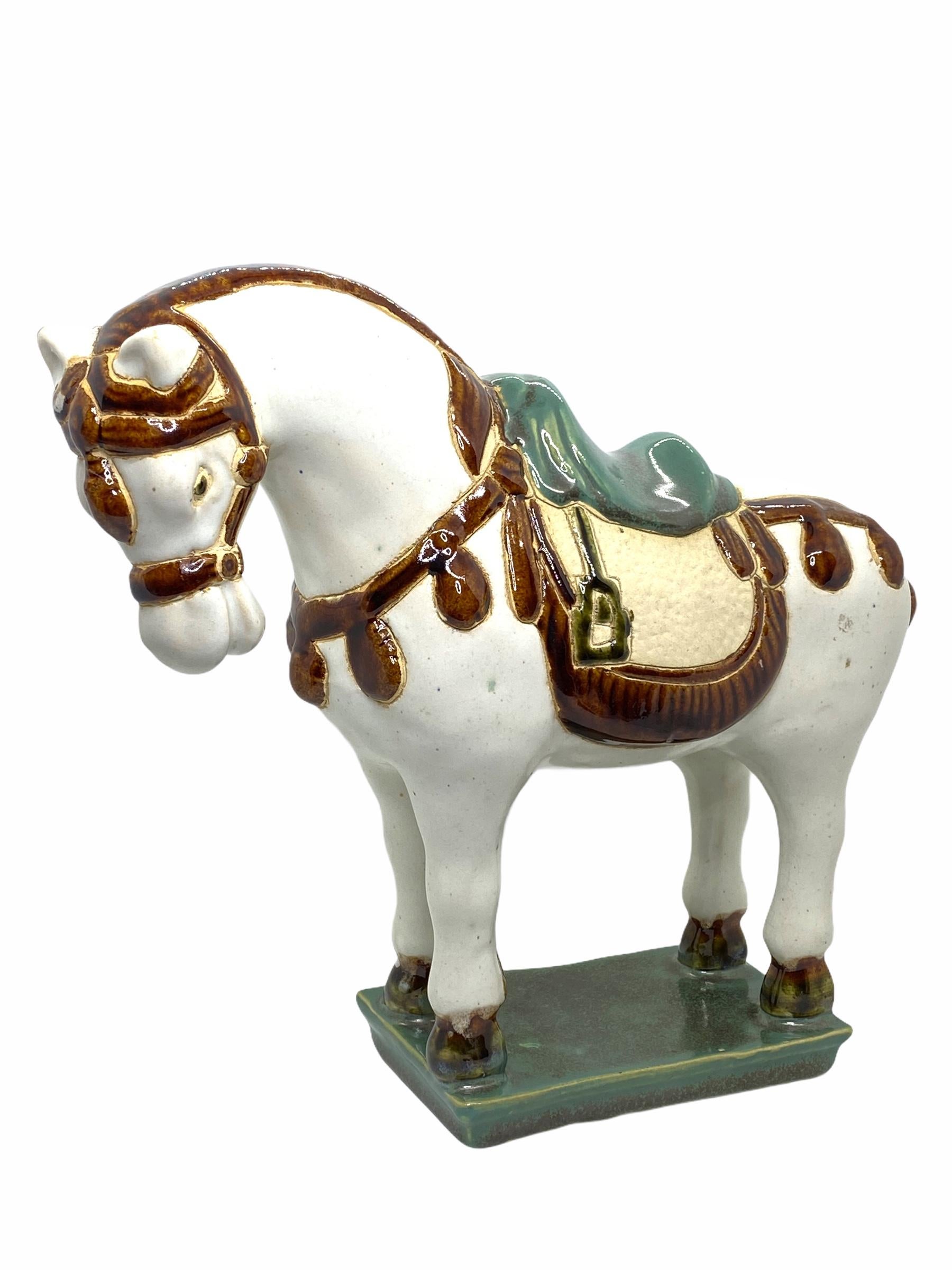Majolica Ceramic Horse Pony Statue vintage Statue, Italy 1960s 3
