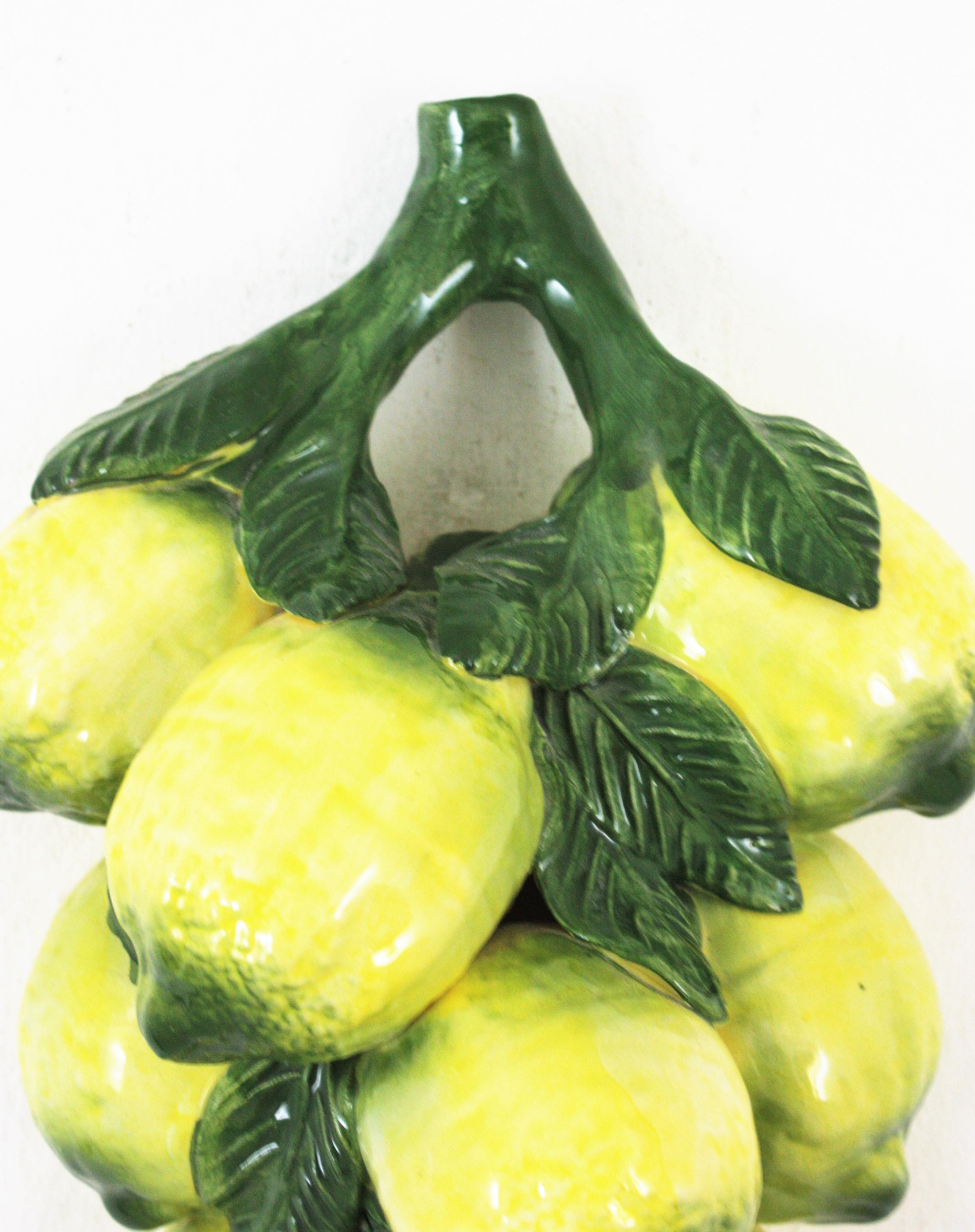 Majolica Ceramic Lemons Wall Decoration / Wall Sculpture For Sale 2