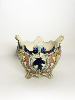 Majolica ceramic planter, France, 19th century