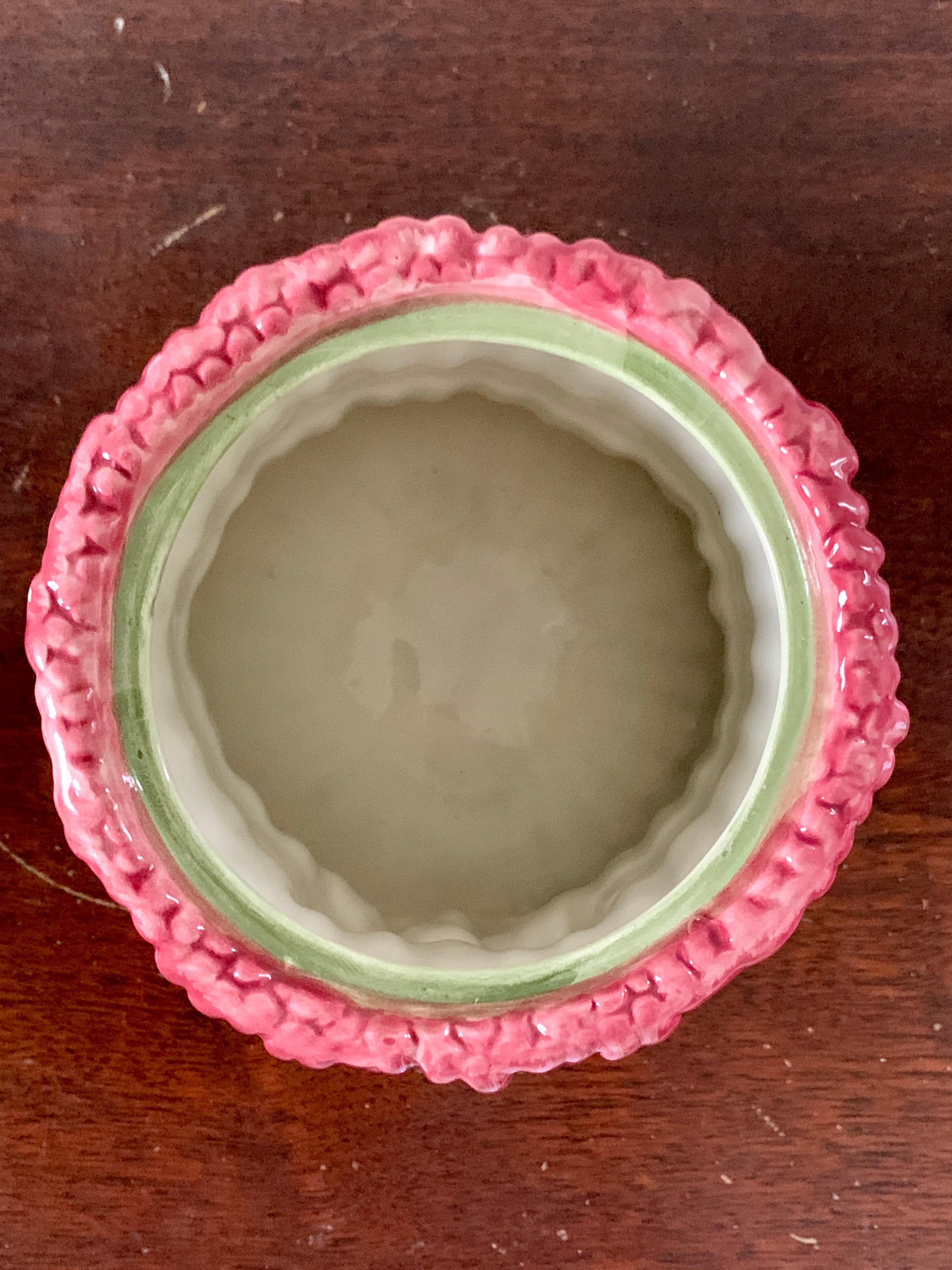 Majolica Ceramic Trompe L'oeil Asparagus Covered Box For Sale 2
