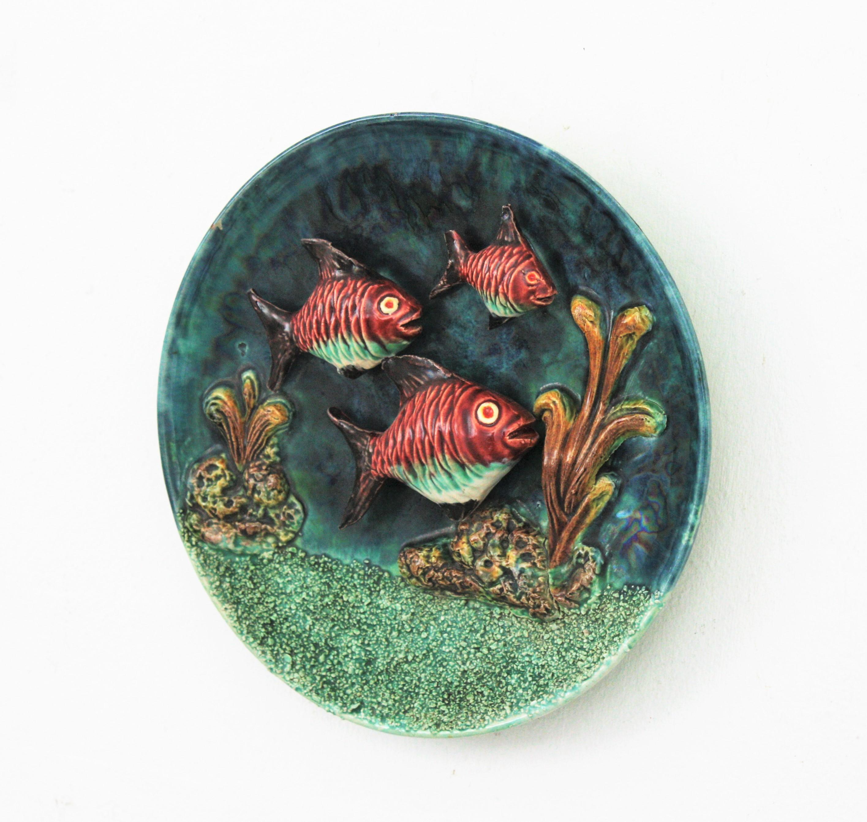 majolica fish plates