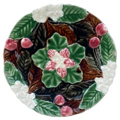 Majolica Cherries Plate Orchies, circa 1910